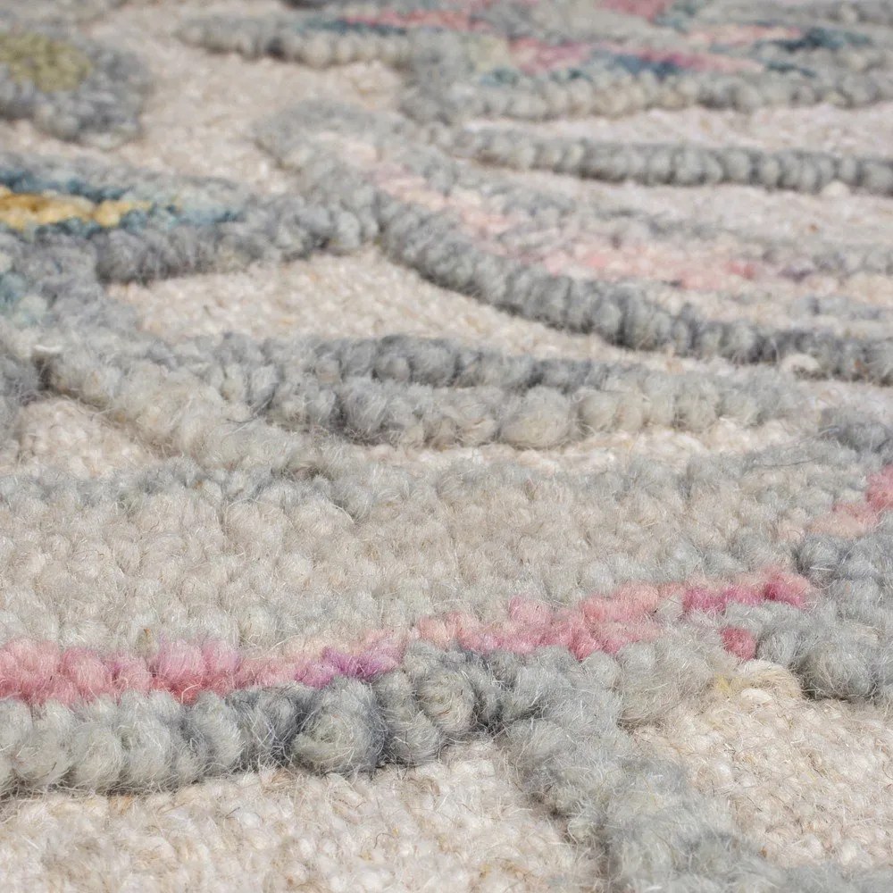 Krémszínű kézi szövésű gyapjú szőnyeg 200x290 cm Tania Floral – Flair Rugs