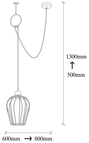 Csillár zsinóron TEL 1xE27/40W/230V