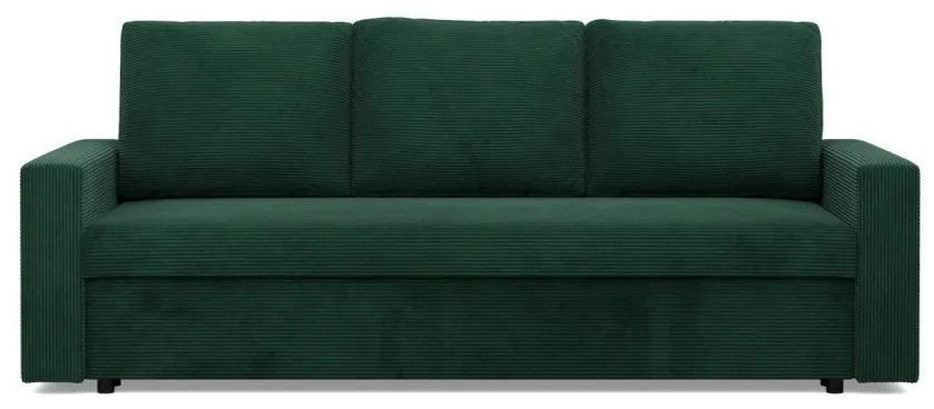 Zeus kanapéágy, kordbársony, bonell töltet, egyenes kartámasz, zöld