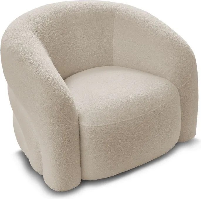 Bézs forgó buklé fotel Elina – Bobochic Paris