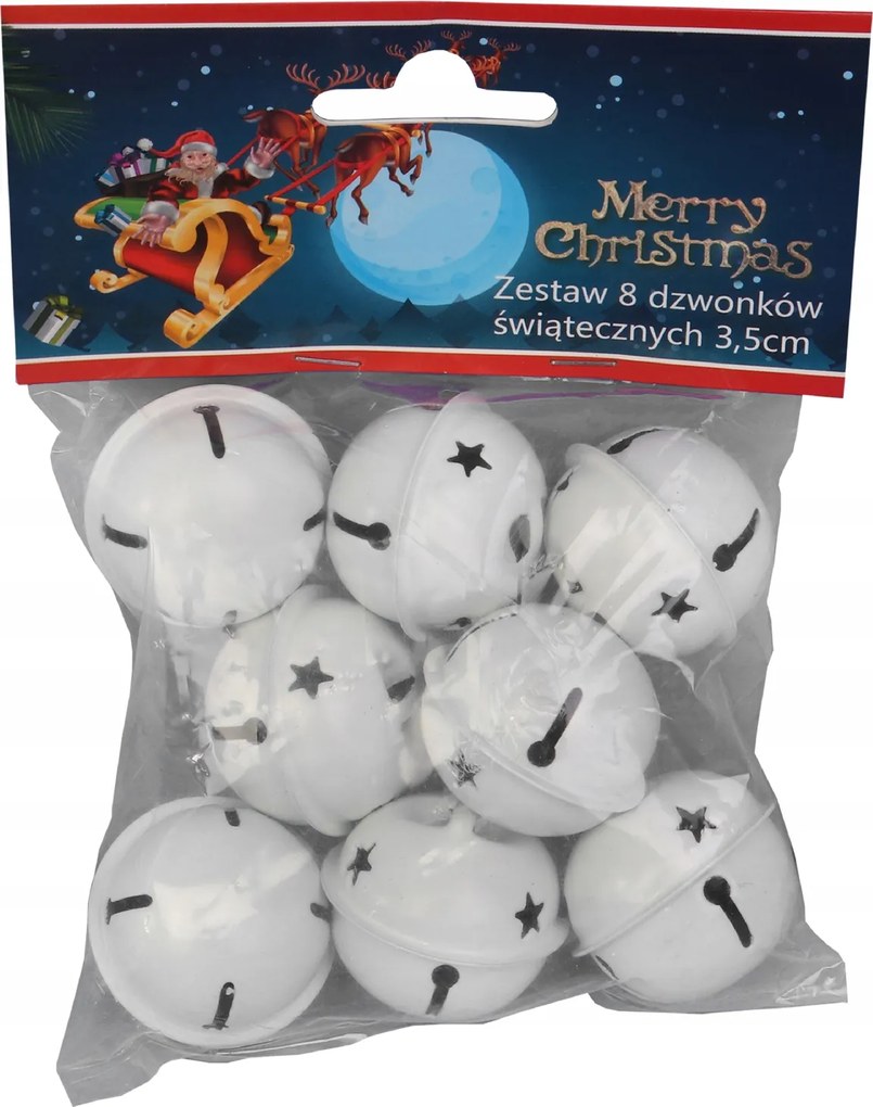 Mikulás Csengő Fém 3,5 CM Medál Fehér