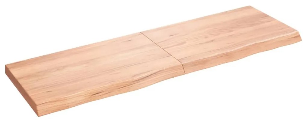 világosbarna kezelt tömör tölgyfa fali polc 160 x 50 x (2-6) cm