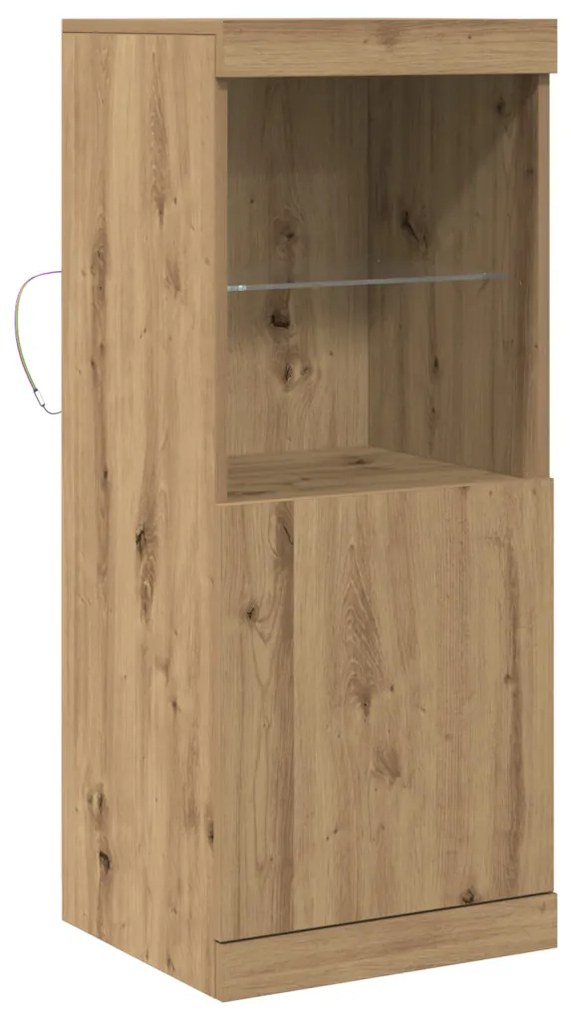 LED világítással ellátott oldalpolc Kézműves tölgy 41x37x100 cm