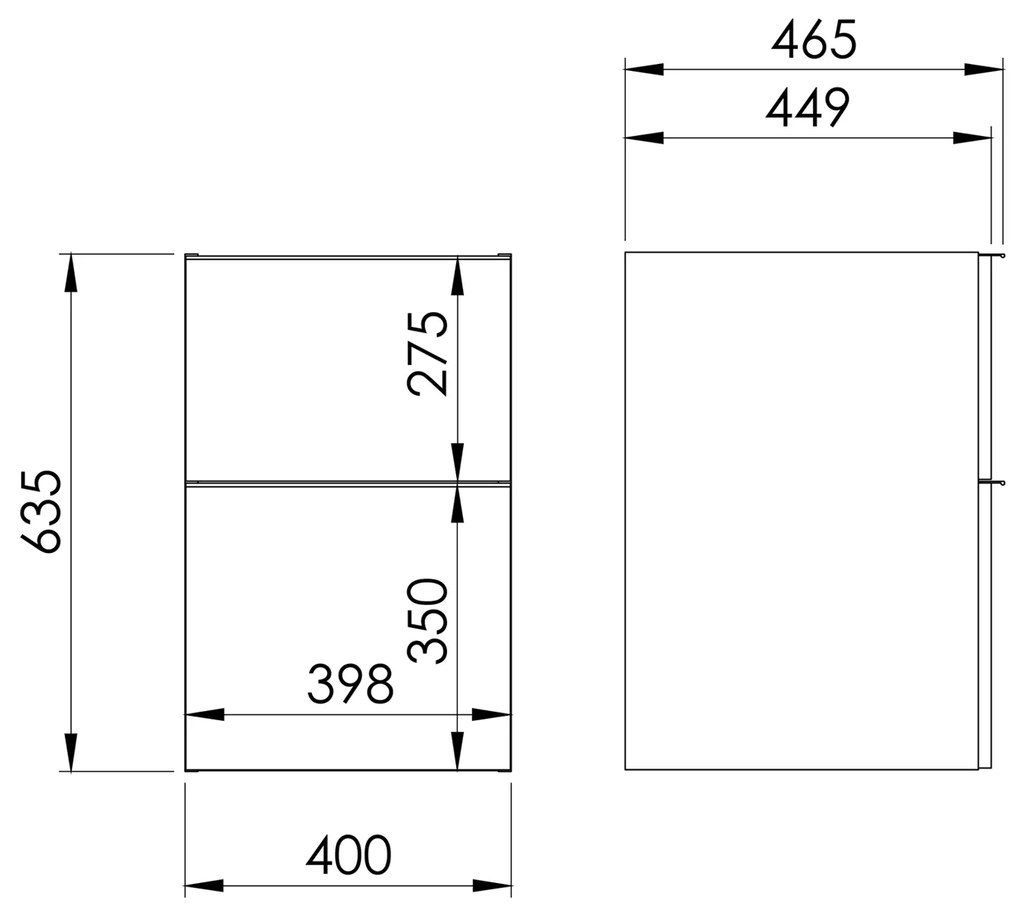 Elita Look, oldalra függő szekrény 40x45x64 cm 2S PDW, bézs matt, ELT-168596