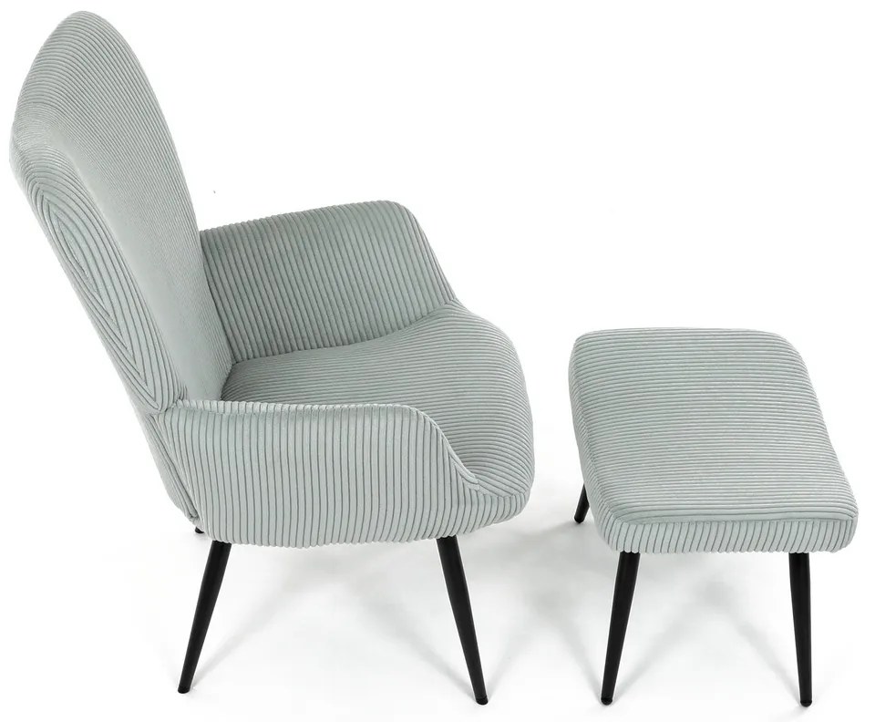 Pihenőfotel lábtartóval L7285 BLUE6, kék