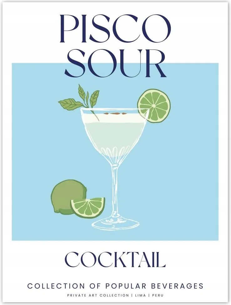 Poszterek 30x40 Ital Pisco Sour Alkoholos koktél