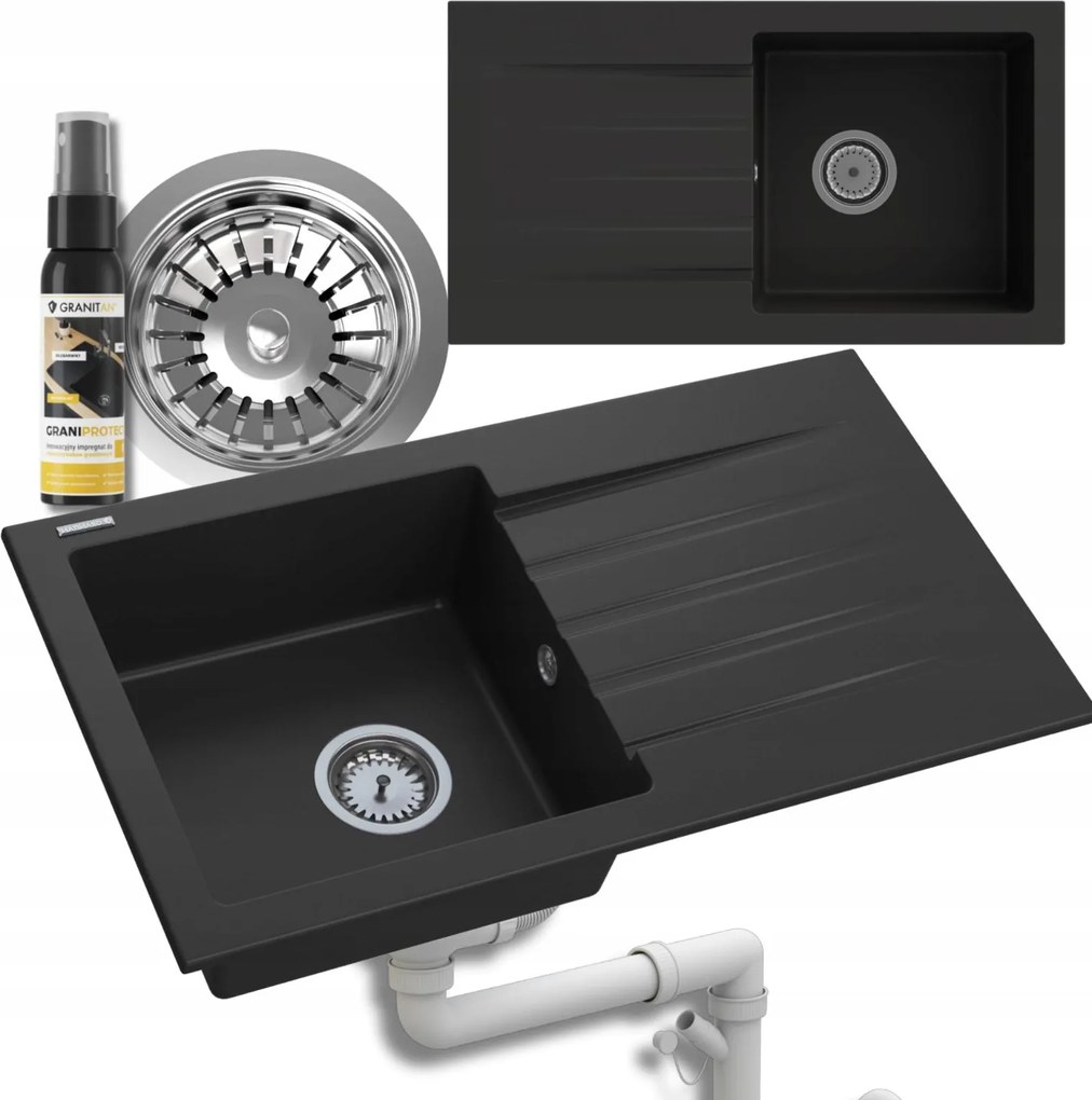 Mosogató Egykamrás Gránit Csepegtető Szifon Impregnáló Készlet Melgar