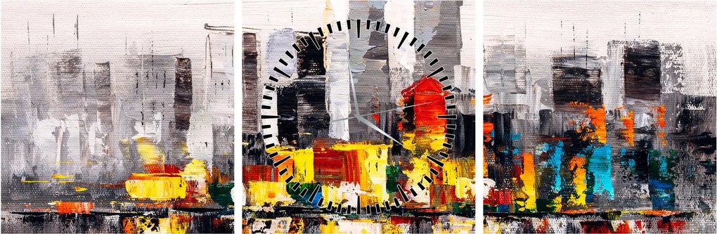 Kép - A nagyváros festménye (órával) (90x30 cm)