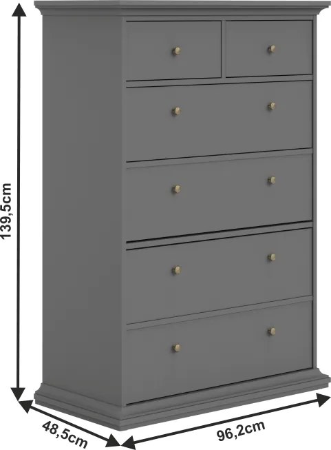 Komód, szürke, PARIS 76718
