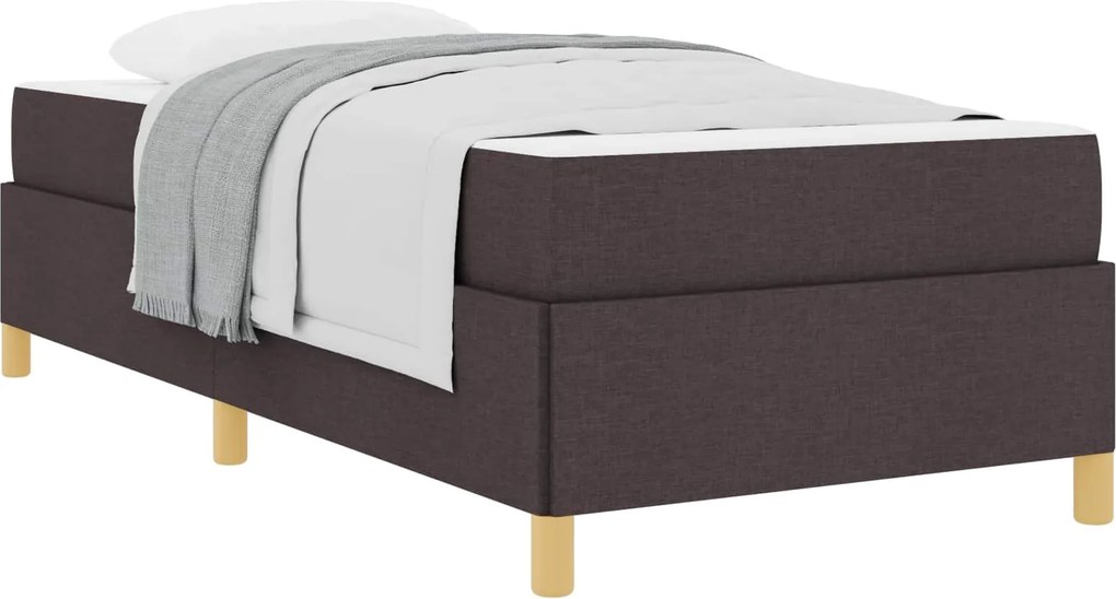 vidaXL Ágykeret matracmal Sötét Barna 90 x 190 cm szövet