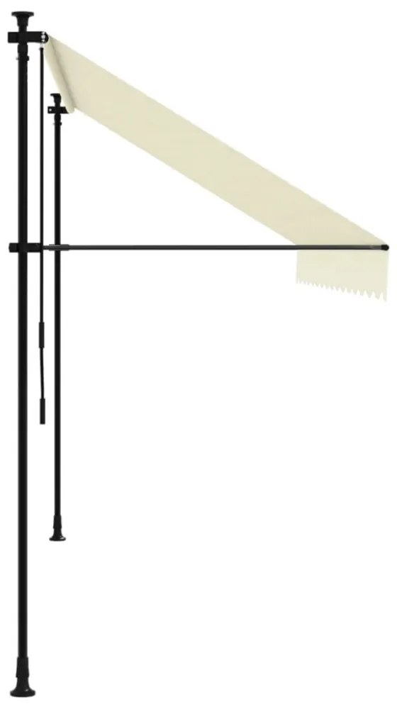 krémszínű szövet és acél feltekerhető napellenző 350 x 150 cm