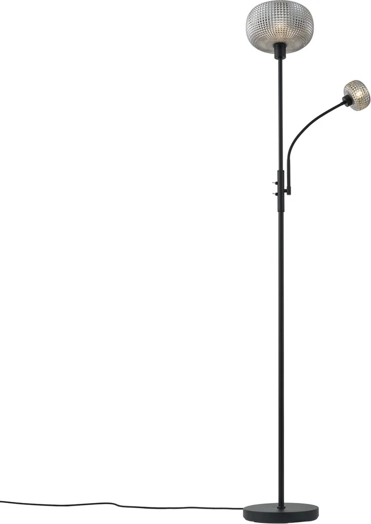 Okos állólámpa fekete füstüveggel, 2 égős, WiFi-vel - Brianna