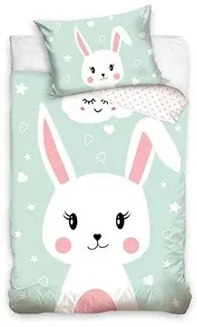 Nyuszi Sweet Hoppy gyerek, ovis ágyneműhuzat 90x120 cm, 40x60 cm