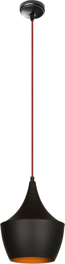 Elmas 3551 fekete-piros fém függőlámpa, Ø23 cm