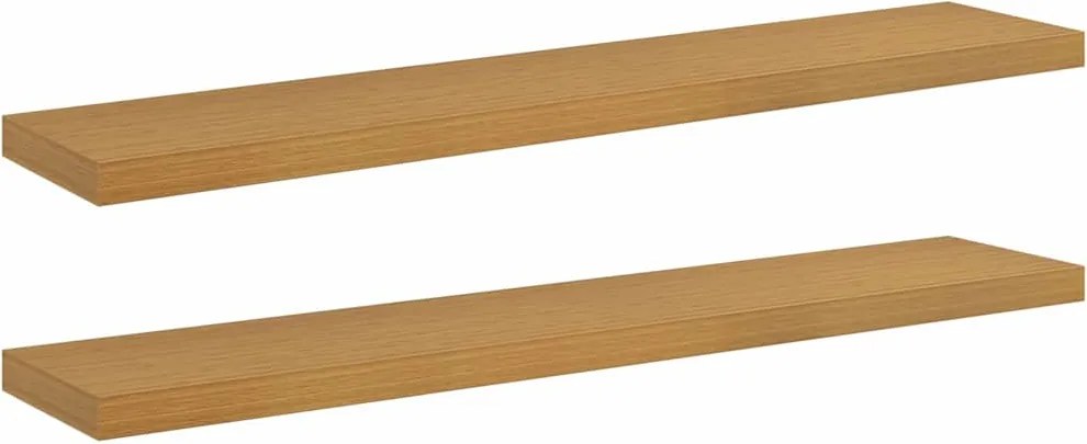 vidaXL Falpolc Falra szerelhető 2 pcs Bézs 120 x 23,5 x 4 cm Faanyag