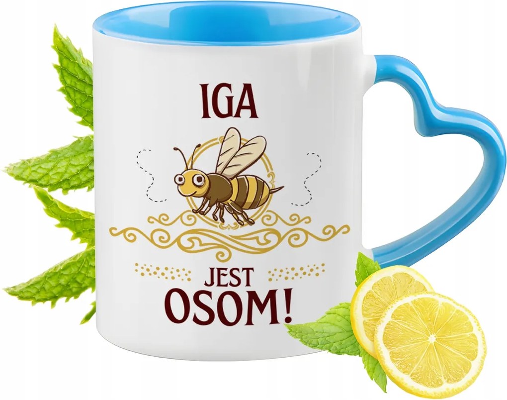 Igi számára Kék Bögre Szív Alakú Füllel Ajándék Nyomtatott