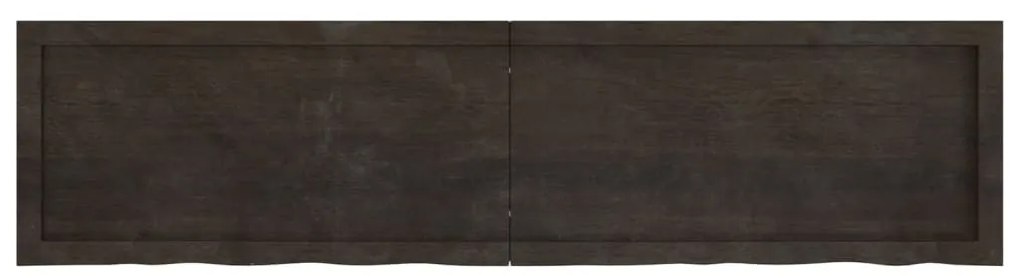 sötétbarna kezelt tömör tölgyfa asztallap 160x40x(2-4) cm