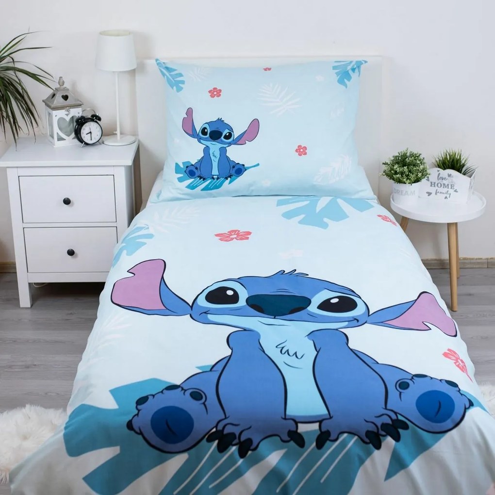 Jerry Fabrics Pamut ágynemű Lilo és Stitch Blue, 140 x 200 cm, 70 x 90 cm