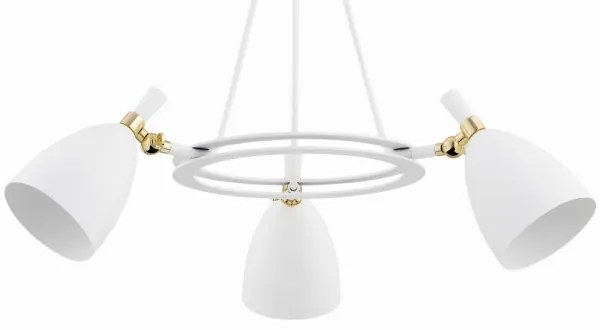 Argon 6148 - Csillár rúdon CHARLOTTE 3xE27/15W/230V fehér/arany