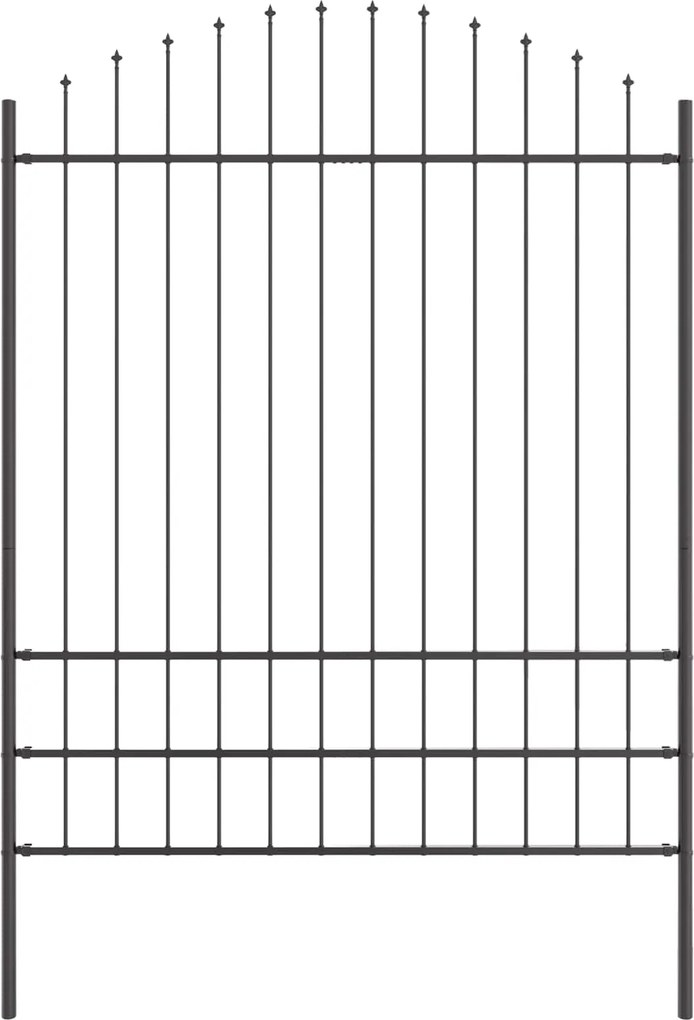vidaXL Kerti Kerítés 7 pcs Szürke 170 x 225 cm Porszórt acél