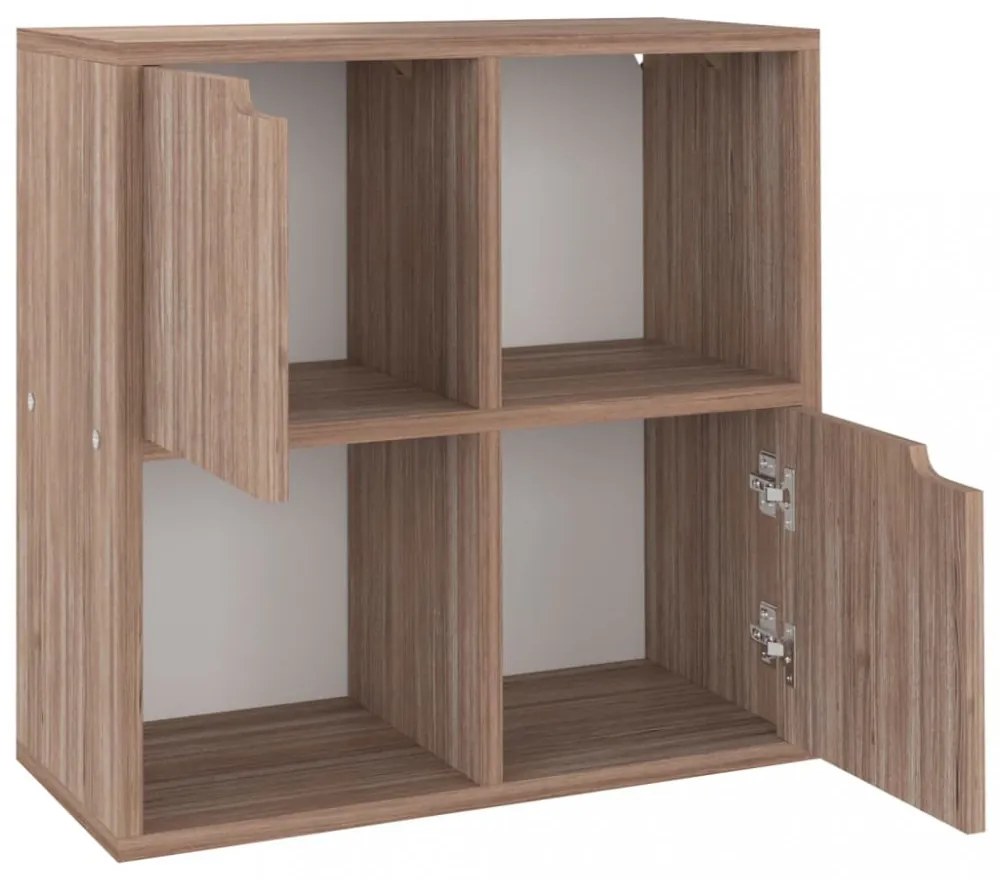 szürke-sonoma színű szerelt fa könyvespolc 60 x 27,5 x 59,5 cm