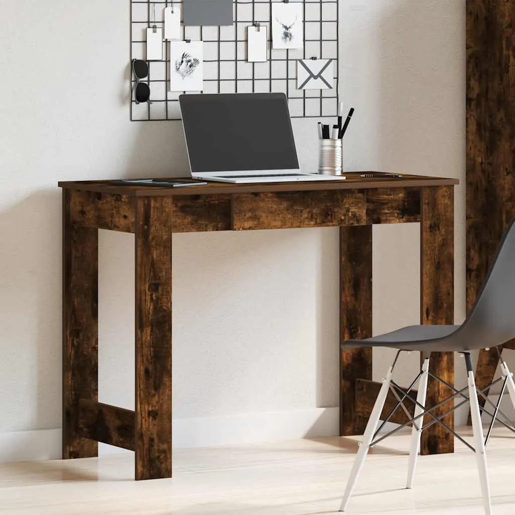 füstös tölgy színű szerelt fa íróasztal 100x45x75 cm