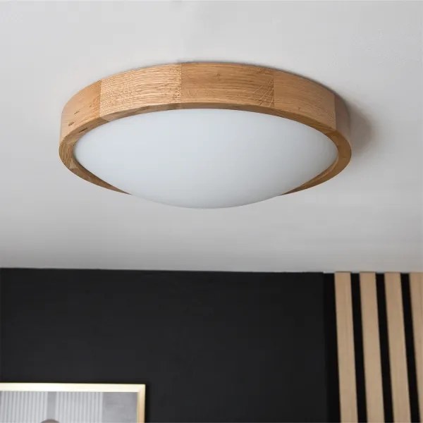 Brilagi-LED RGBW Dimmelhető mennyezeti lámpa CARVALHO SLIM 2xE27/15W/230V Wi-Fi tölgy átm. 37 cm