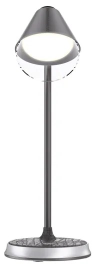 Immax 08972L - FINCH LED asztali lámpa, 9W, 12cm, szürke/krom, dimmelhető