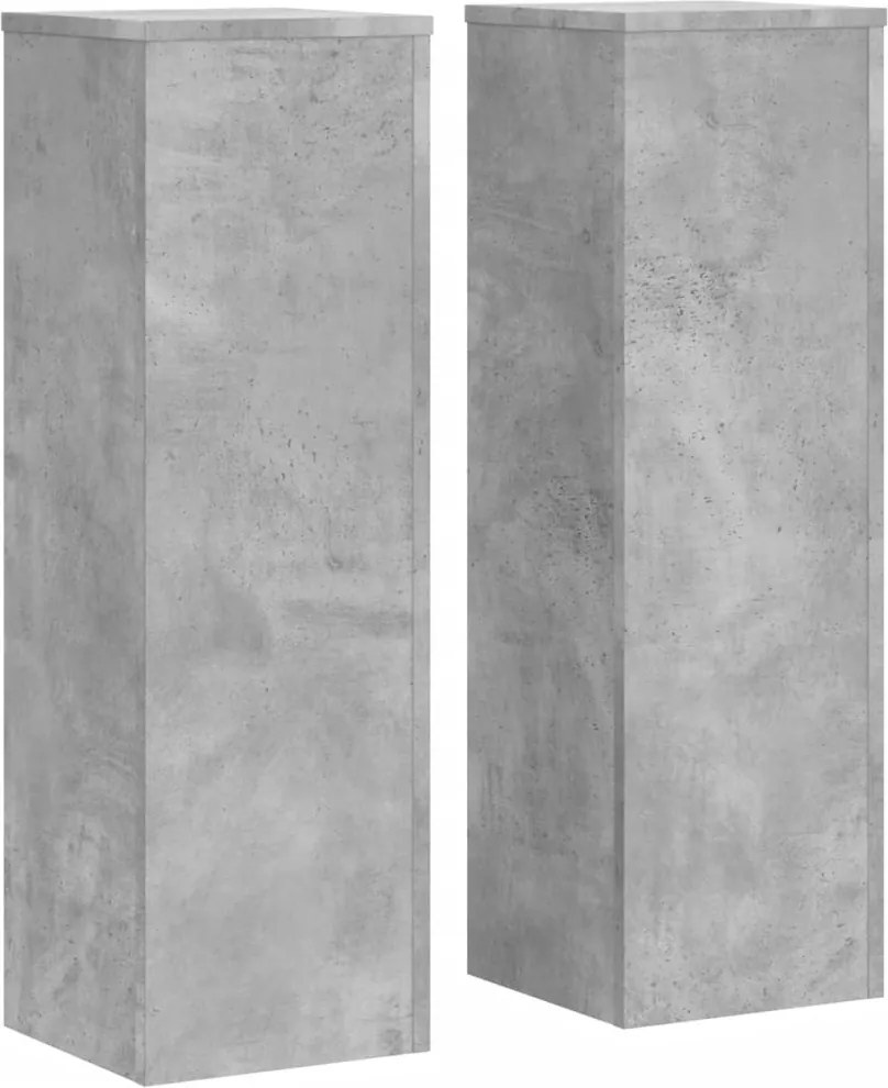vidaXL 2 db betonszürke szerelt fa növénytartó állvány 25 x 25 x 80 cm