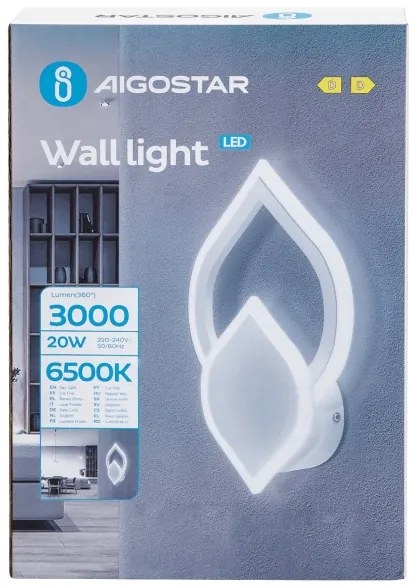Aigostar - LED fali lámpa LED/20W/230V 6500K fehér