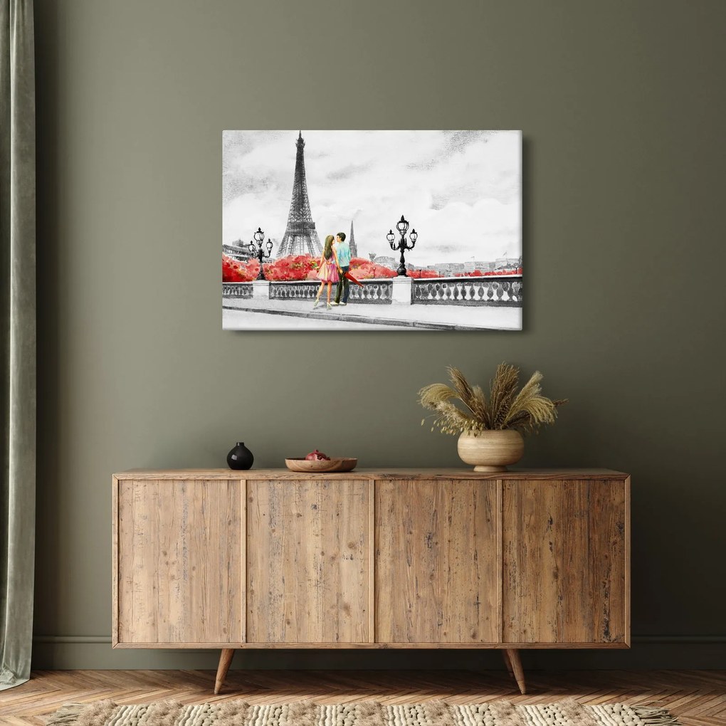 Kép - szerelmesek Párizsban (90x60 cm)