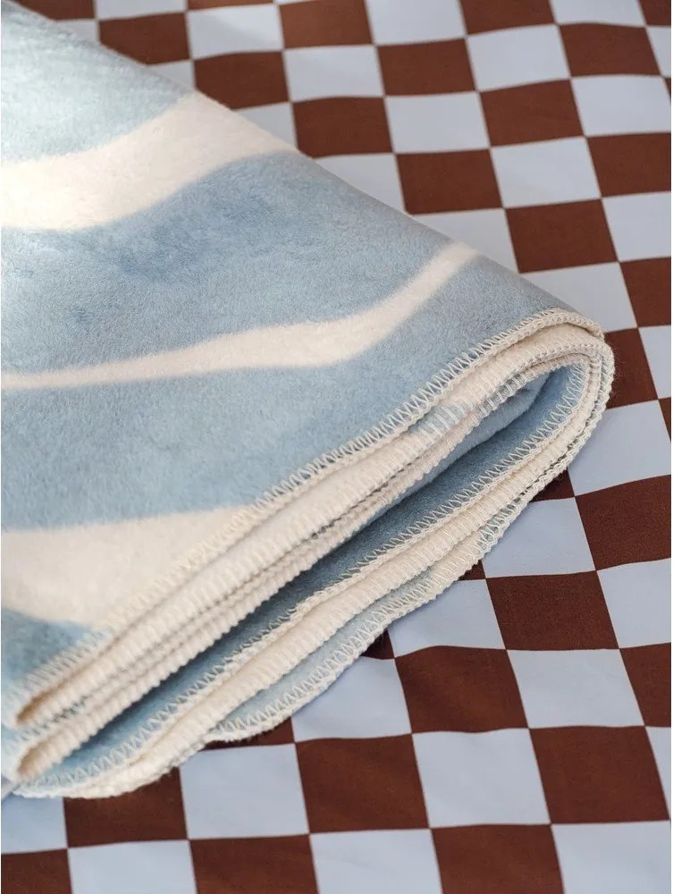 Kék-krémszínű takaró 150x200 cm Felu – noo.ma