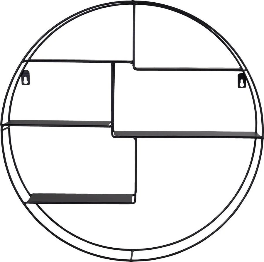 Genk fali polc, fekete acél 47x10 cm