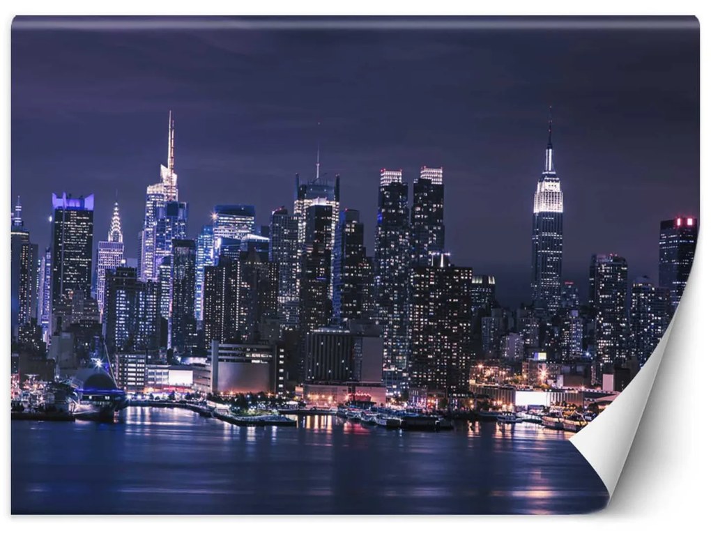 Gario Fotótapéta New York éjjel Anyag: Vlies, Méret: 350 x 245 cm