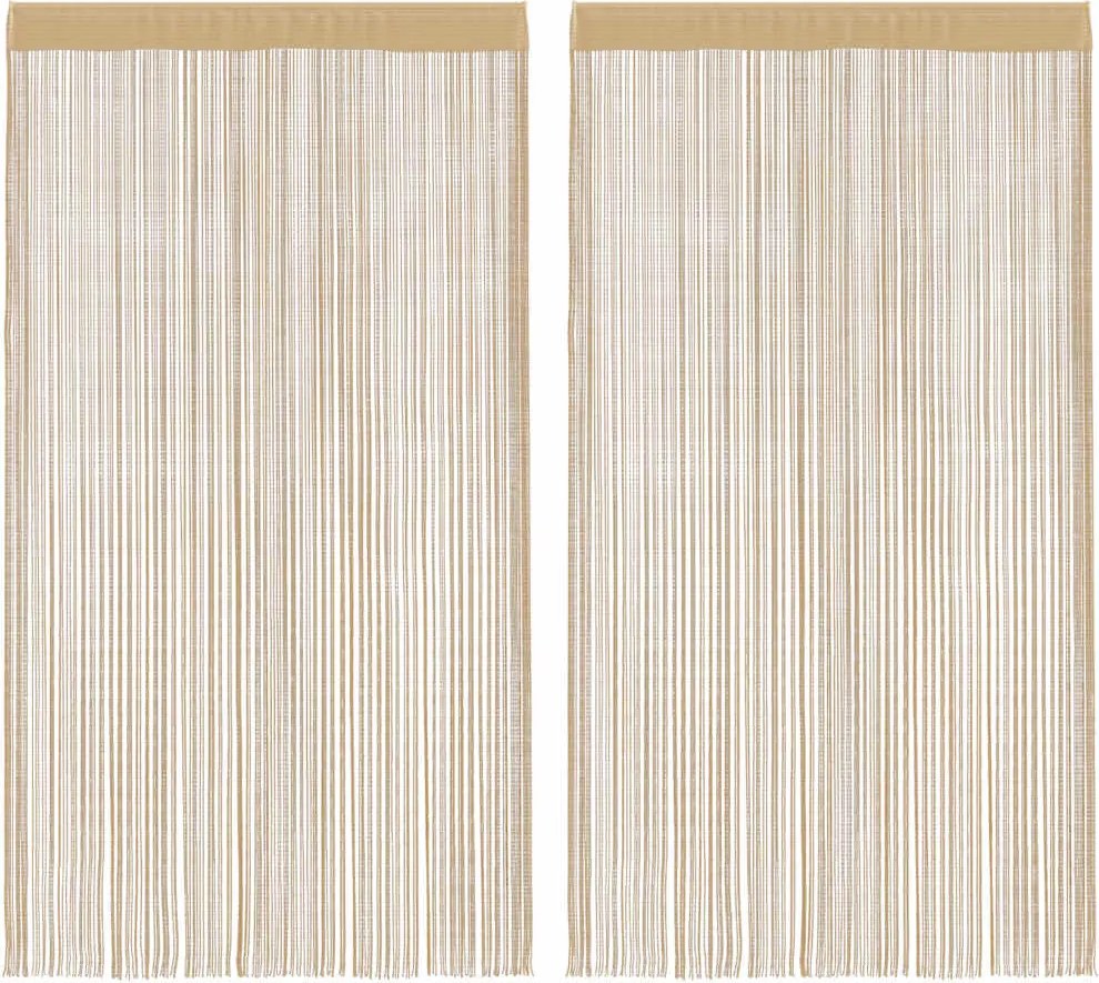 vidaXL 2 db bézs zsinórfüggöny 140 x 250 cm