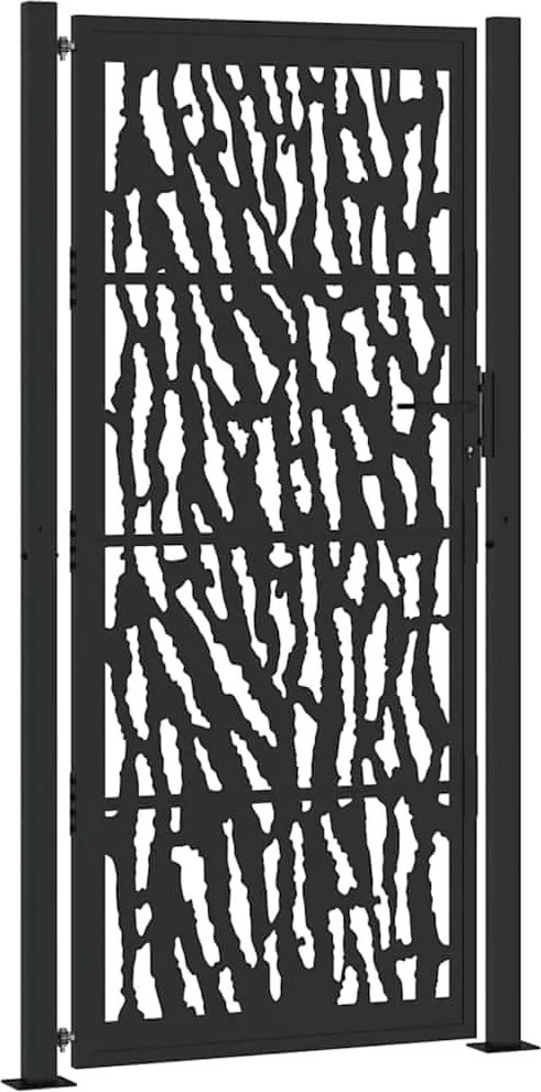 vidaXL fekete kerti kapu acél csíkos mintával 100x200 cm