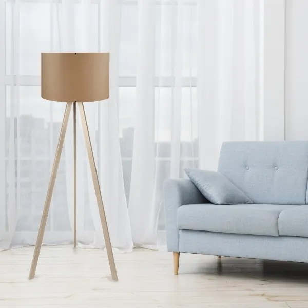 Állólámpa AYD 1xE27/40W/230V barna/bézs