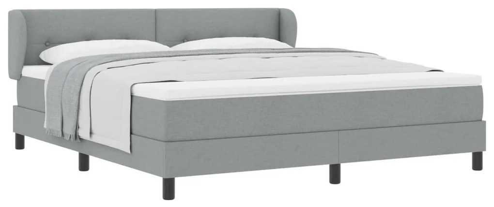 Boxspring Ágy Matrac Közép Szürke 180x200 cm Szövet