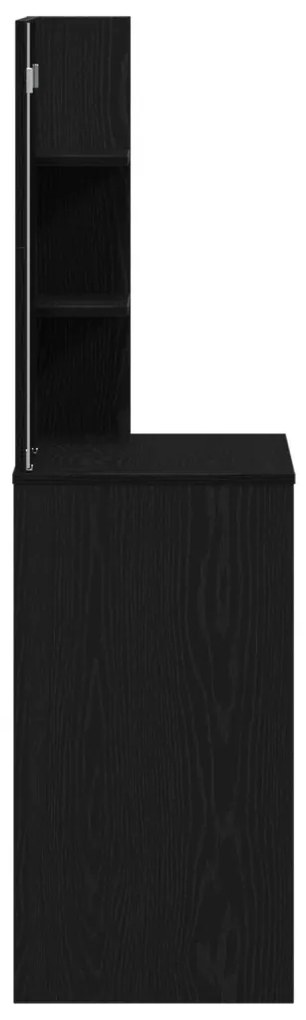 vidaXL Fekete tölgy öltözőasztal tükrökkel - 74.5 x 40 x 141 cm