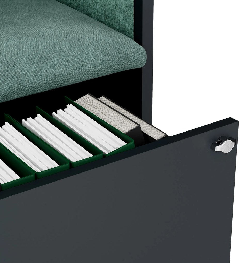 Sally 1150mm korpus Antracytowy - siedzisko Zielony