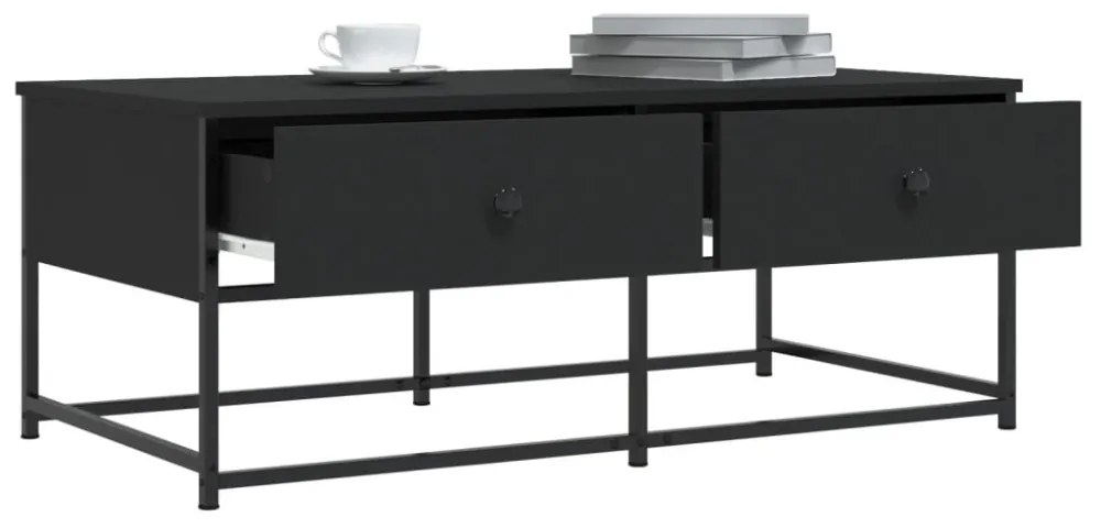 fekete szerelt fa dohányzóasztal 100 x 51 x 40 cm