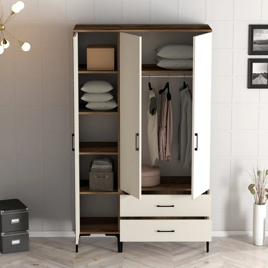 Kumsal gardróbszekrény, dió-krém, 120 cm – TR845HCT5461