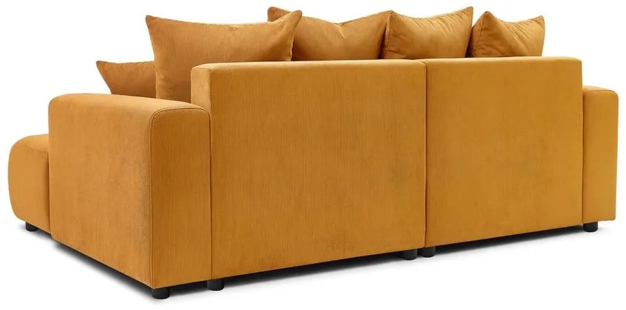 Okkersárga bársony sarokkanapé Enjoy – Bobochic Paris