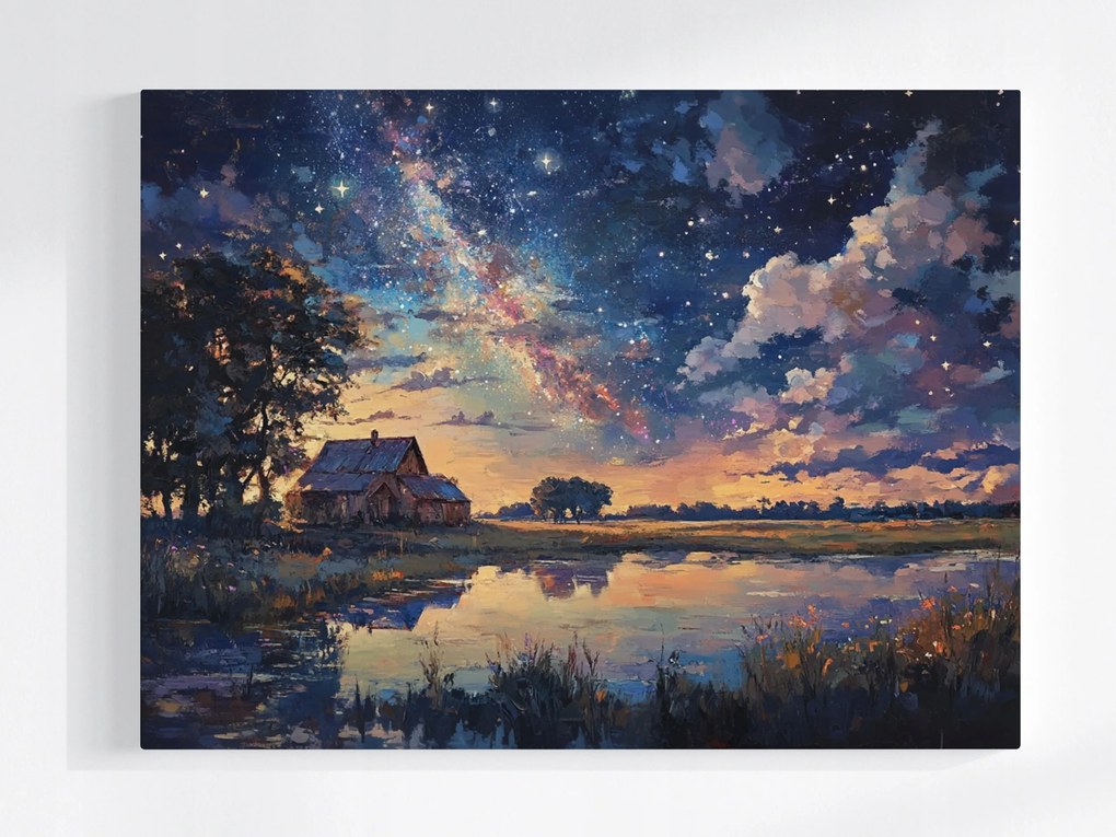 Vászonkép Canvas Tájkép Éjszaka Ég Kozmosz Csillagok 80x60