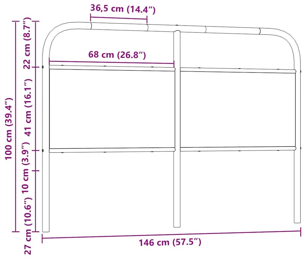 fejtámla füstölt tölgy 140 cm acél és fűrészelt fa