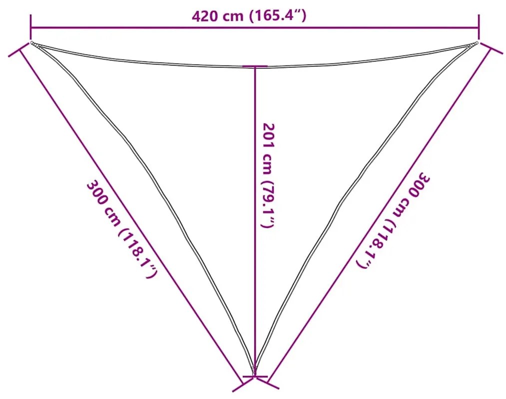 terrakotta színű HDPE napvitorla 160 g/m² 3 x 3 x 4,2 m