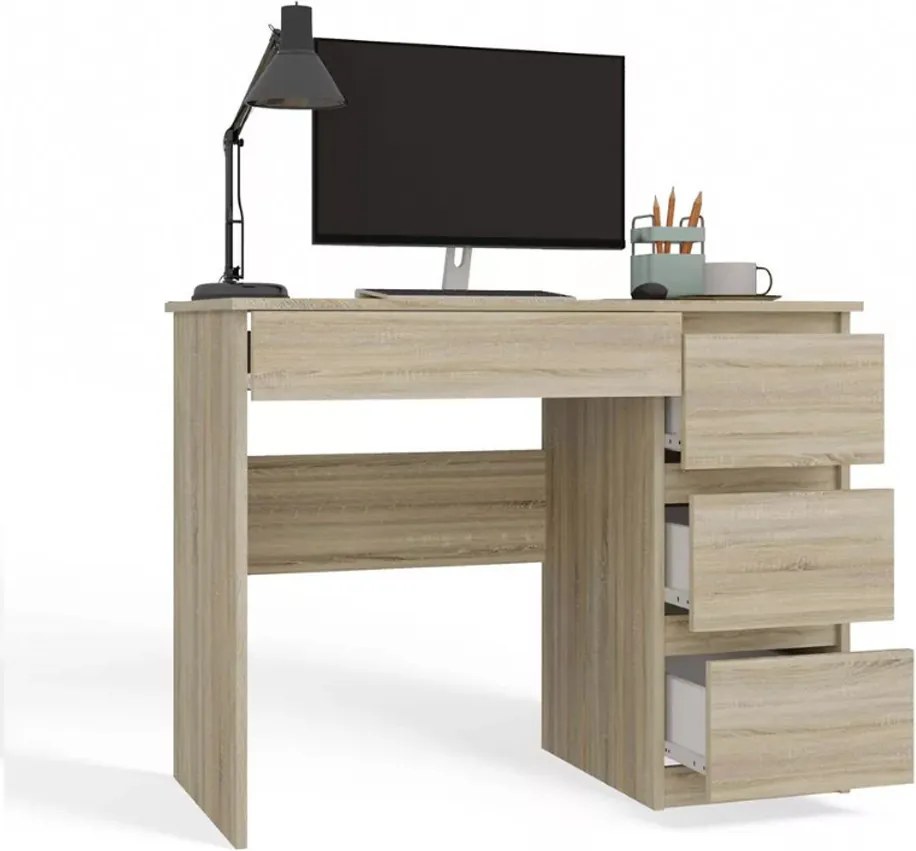 Fiókos íróasztal 90x50x77cm szürke FUR1954-1