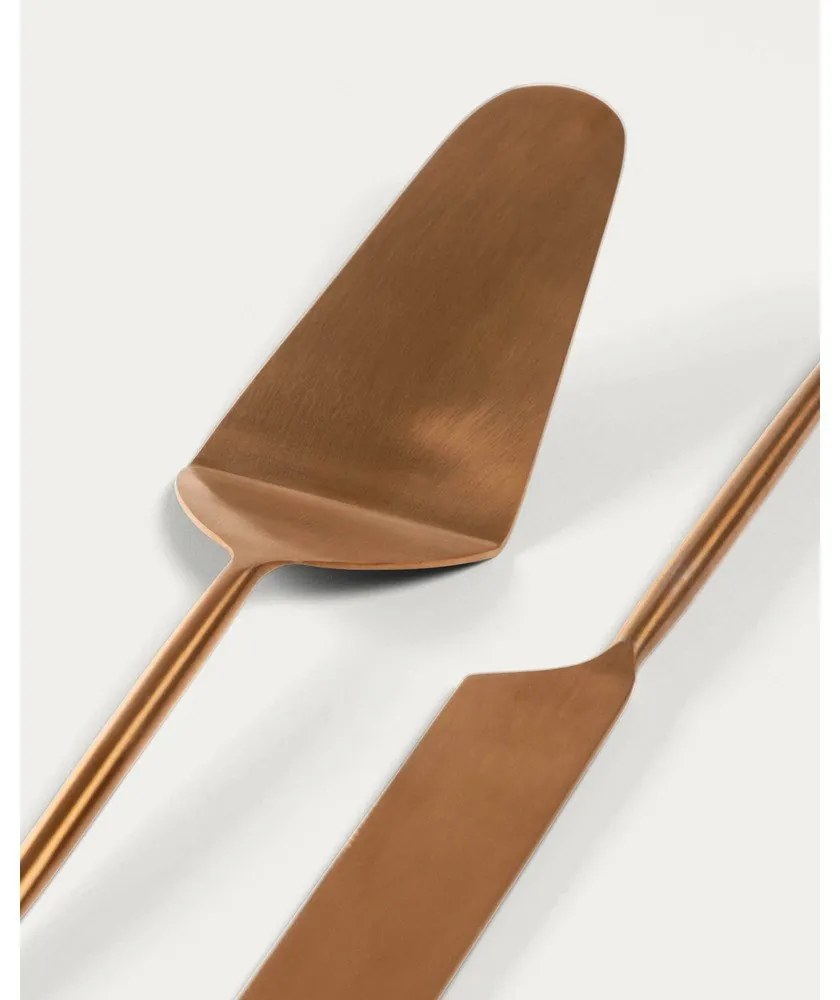 Rozsdamentes acél torta tálaló készlet 2 db-os Kelda – Kave Home