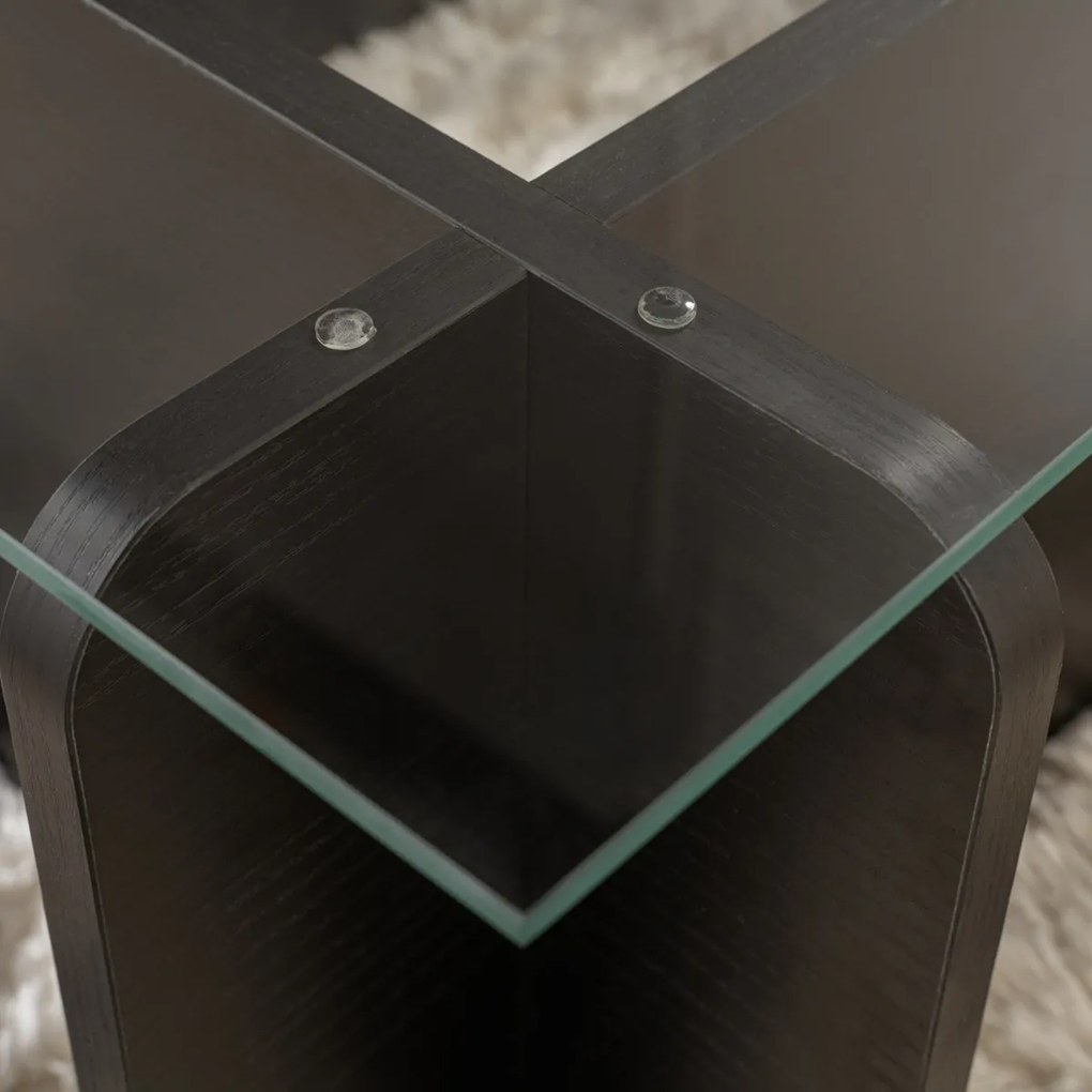 Flavio Wooden Black konferenciaasztal