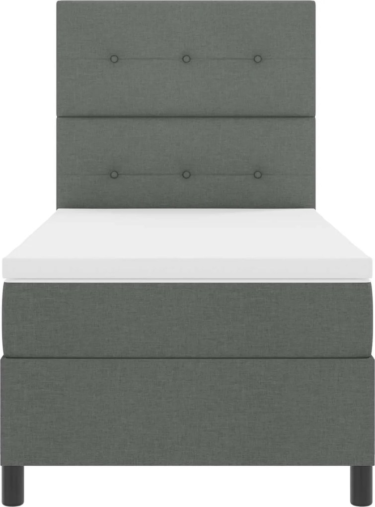 vidaXL Boxrugós ágy matracmal leddel Sötétszürke 80 x 200 cm szövet